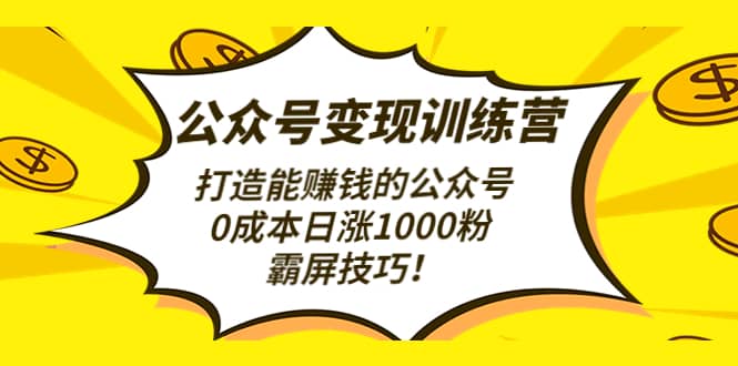 公众号变现训练营（第3期）-安哥网络创业副业