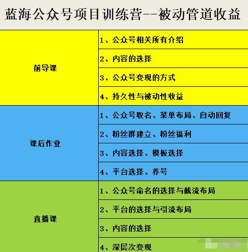 米辣微课·蓝海公众号项目训练营，手把手教你实操运营公众号和小程序变现-安哥网络创业副业