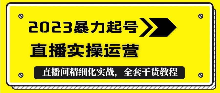 2023暴力起号+直播实操运营，全套直播间精细化实战，全套干货教程-安哥网络创业副业