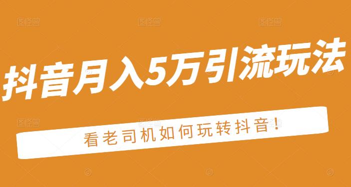 老古董·抖音月入5万引流玩法，看看老司机如何玩转抖音(附赠：抖音另类引流思路)-安哥网络创业副业