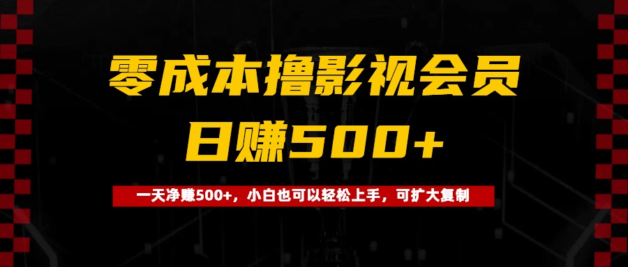 0成本撸影视会员，一天净赚500+，小白也可以轻松上手，可扩大复制-安哥网络创业副业