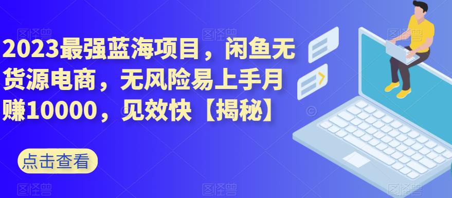 2023最强蓝海项目，闲鱼无货源电商，无风险易上手月赚10000，见效快【揭秘】-安哥网络创业副业