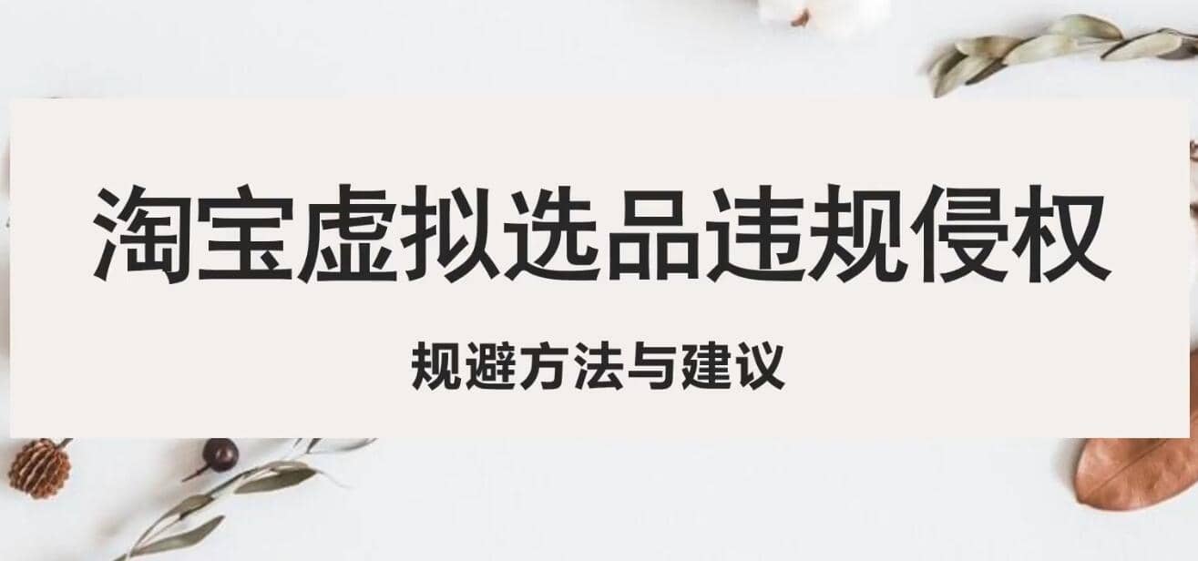 淘宝虚拟违规侵权规避方法与建议，6个部分详细讲解，做虚拟资源必看-安哥网络创业副业