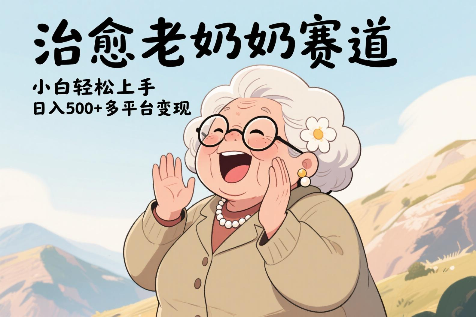 视频号治愈老奶奶赛道，小白轻松上手，日入500+多平台变现-安哥网络创业副业