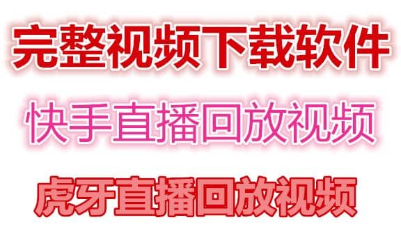 快手直播回放视频/虎牙直播回放视频完整下载(电脑软件+视频教程)-安哥网络创业副业