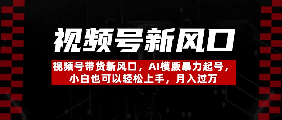 视频号带货新风口，AI模版暴力起号，小白也可以轻松上手，月入过万-安哥网络创业副业