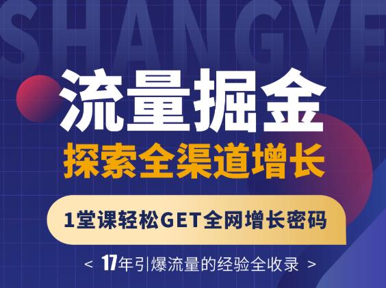 张琦流量掘金探索全渠道增长，1堂课轻松GET全网增长密码-安哥网络创业副业
