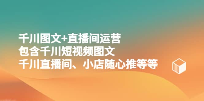 千川图文+直播间运营，包含千川短视频图文、千川直播间、小店随心推等等-安哥网络创业副业