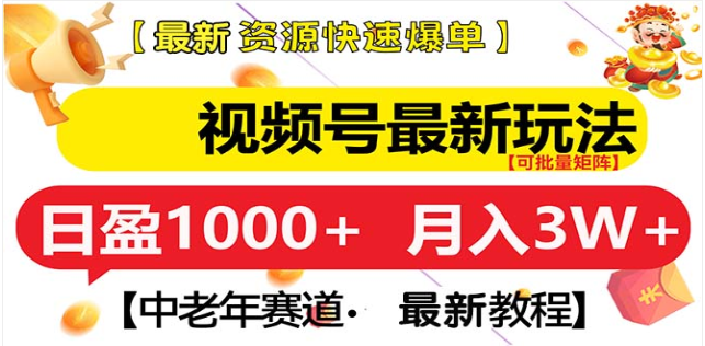 视频号独家玩法，老年养生赛道，无脑搬运爆款视频，日入1000+-安哥网络创业副业