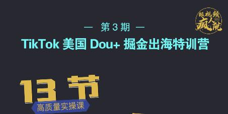 TikTok美国Dou+掘金出海特训营，美国dou+成功投放95%-安哥网络创业副业