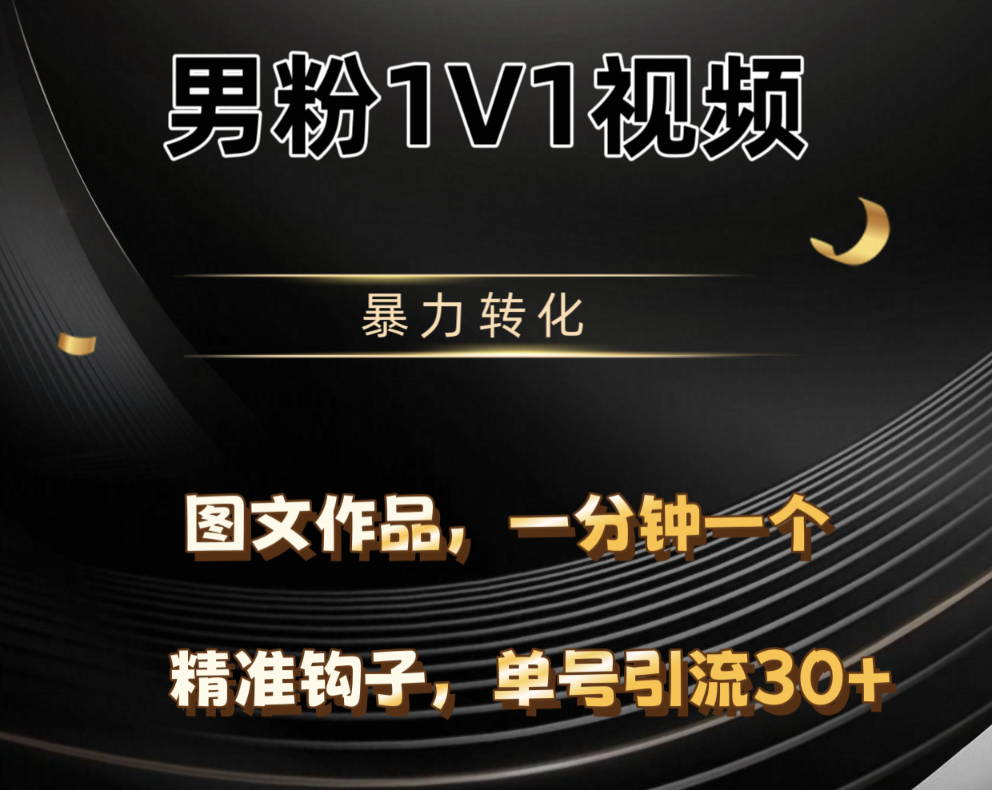 男粉1V1视频，硬改摄像头，高客单暴力转化，单日600+-安哥网络创业副业