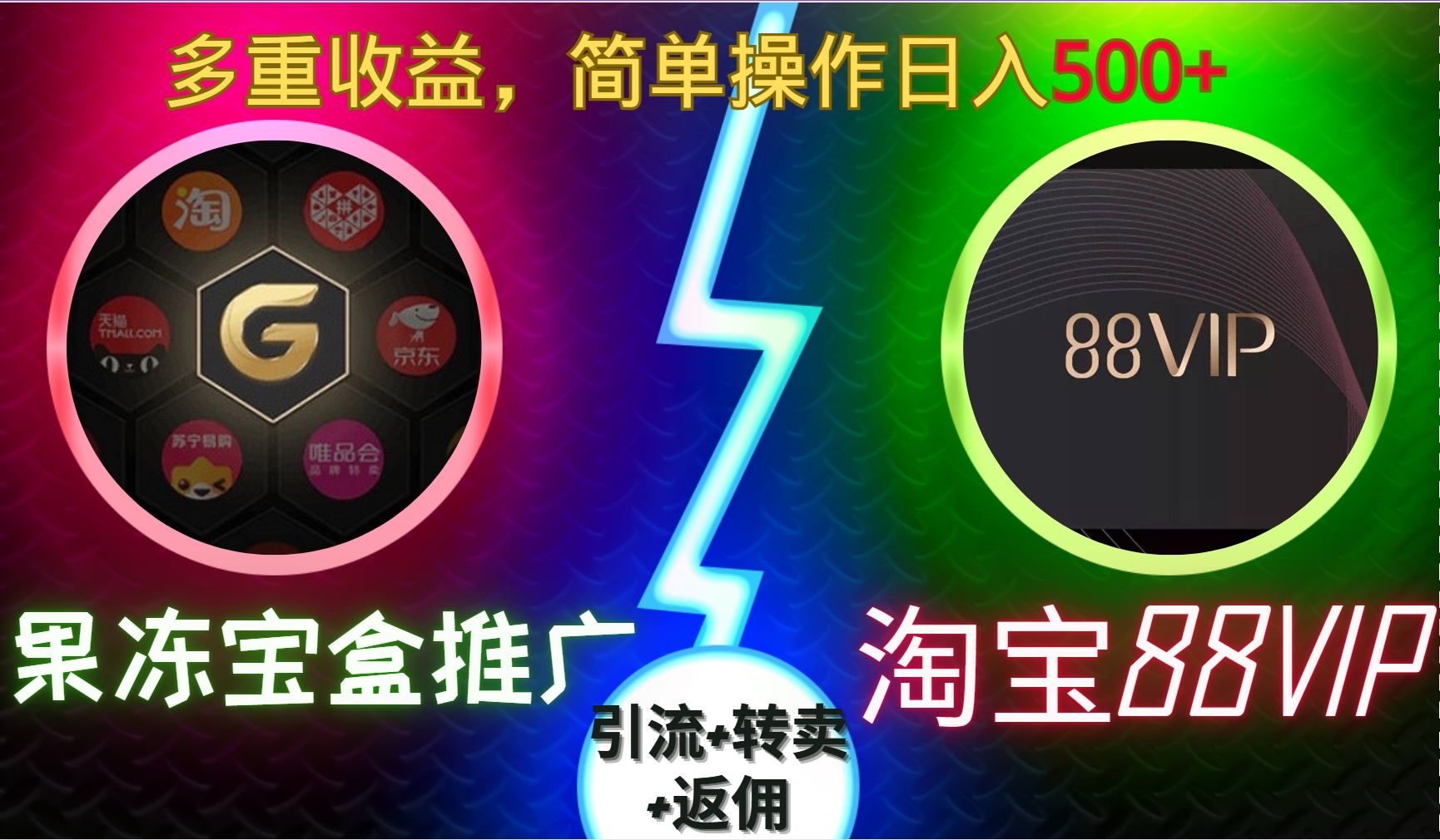 果冻宝盒推广88VIP，引流+转卖+返佣，多重收益，简单操作日入500+-安哥网络创业副业