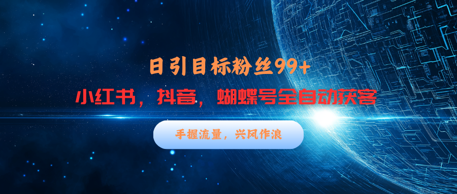 小红书，抖音，蝴蝶号三大平台全自动精准引流获客，每天吸引目标客户99+-安哥网络创业副业