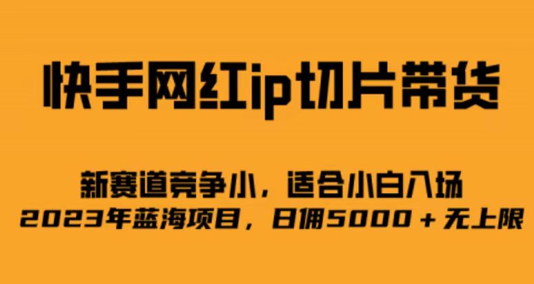 快手网红ip切片新赛道，竞争小事，适合小白 2023蓝海项目-安哥网络创业副业