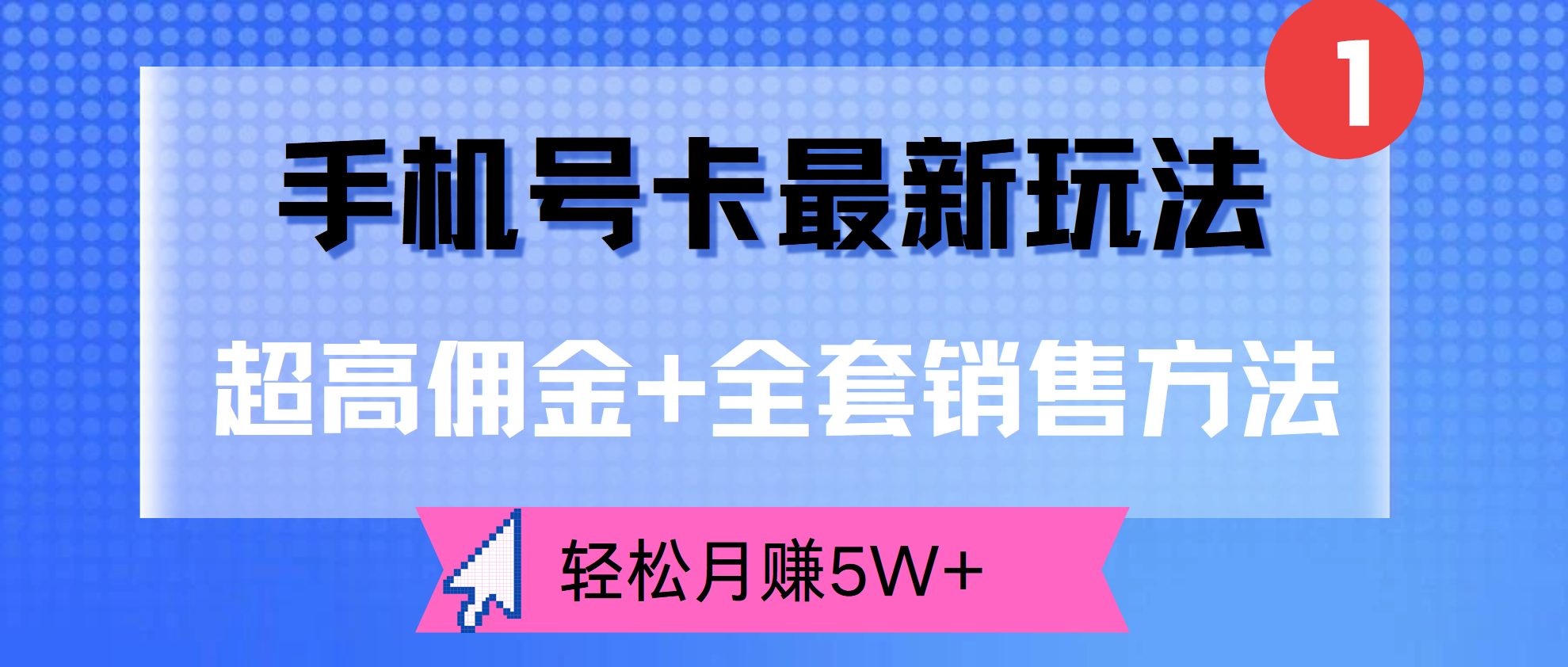 超高佣金+全套销售方法，手机号卡最新玩法，轻松月赚5W+-安哥网络创业副业