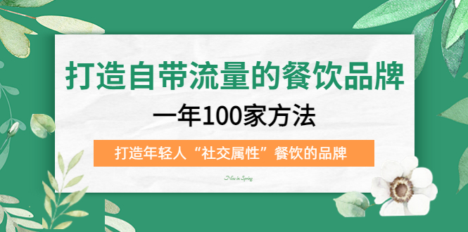 打造自带流量的餐饮品牌：一年100家方法 打造年轻人“社交属性”餐饮的品牌-安哥网络创业副业
