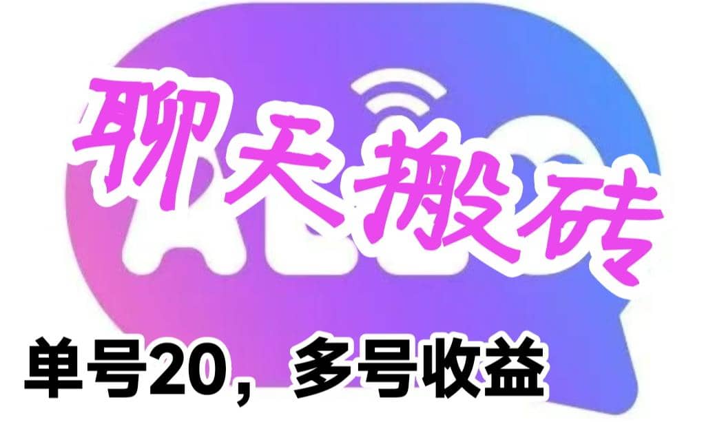 最新蓝海聊天平台手动搬砖，单号日入20，多号多撸，当天见效益-安哥网络创业副业