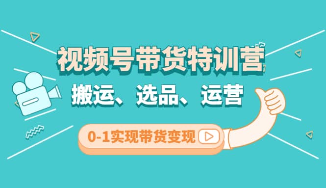 视频号带货特训营(第3期)：搬运、选品、运营、0-1实现带货变现-安哥网络创业副业