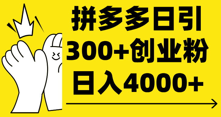 拼多多日引300+创业粉 日入4000+-安哥网络创业副业