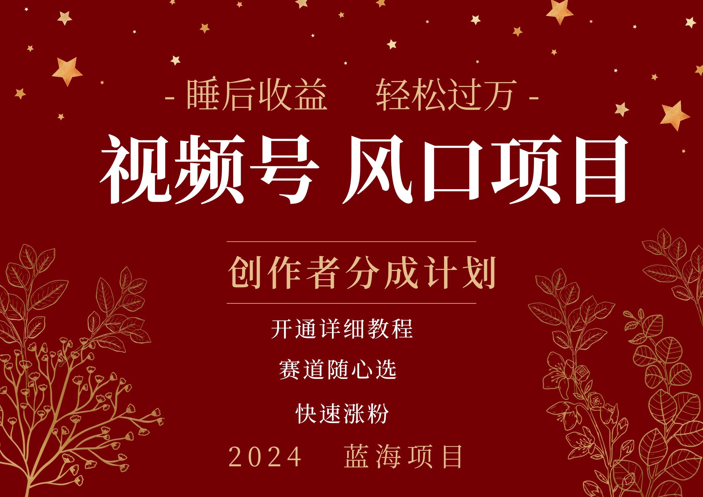 拥有睡眠收益的微信视频号大风口项目，轻松月入过万+，多赛道选择，可矩阵，玩法简单轻松上手-安哥网络创业副业