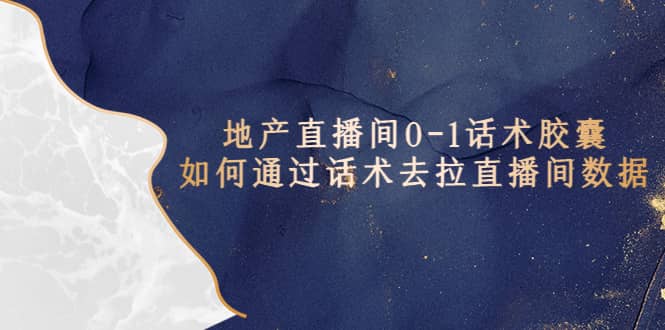 地产-直播间0-1话术胶囊，知道怎么通过话术去拉直播间数据-安哥网络创业副业