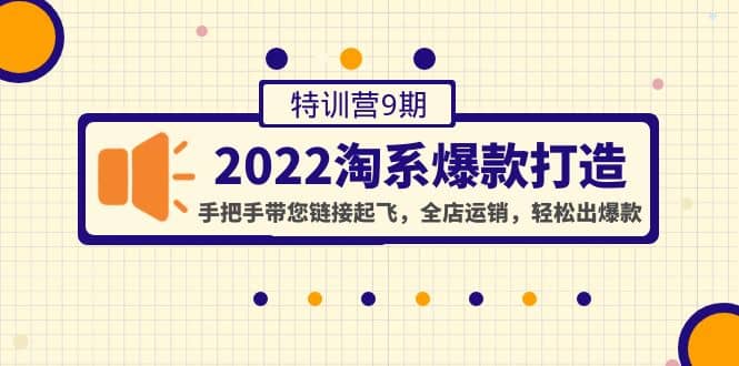 2022淘系爆款打造特训营9期：手把手带您链接起飞，全店运销，轻松出爆款-安哥网络创业副业