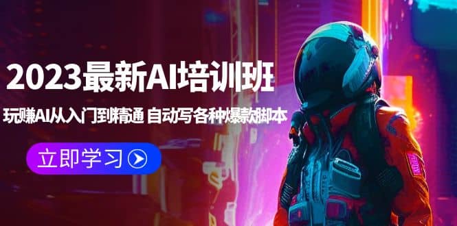2023最新AI培训班：玩赚AI从入门到精通 自动写各种爆款脚本 (4月26更新)-安哥网络创业副业