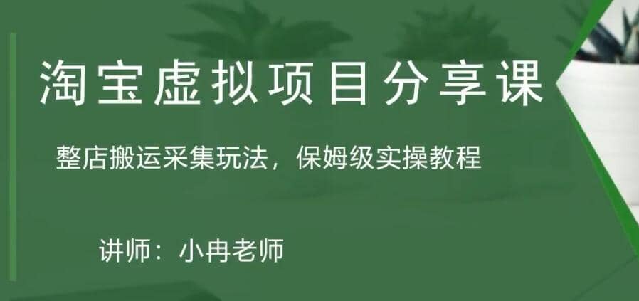 淘宝虚拟整店搬运采集玩法分享课：整店搬运采集玩法，保姆级实操教程-安哥网络创业副业