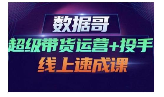 数据哥·超级带货运营+投手线上速成课，快速提升运营和熟悉学会投手技巧-安哥网络创业副业