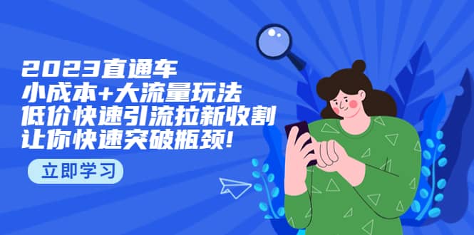 2023直通小成本+大流量玩法，低价快速引流拉新收割，让你快速突破瓶颈-安哥网络创业副业