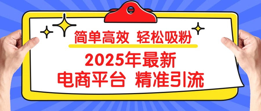 2025年最新电商平台精准引流 简单高效 轻松吸粉-安哥网络创业副业