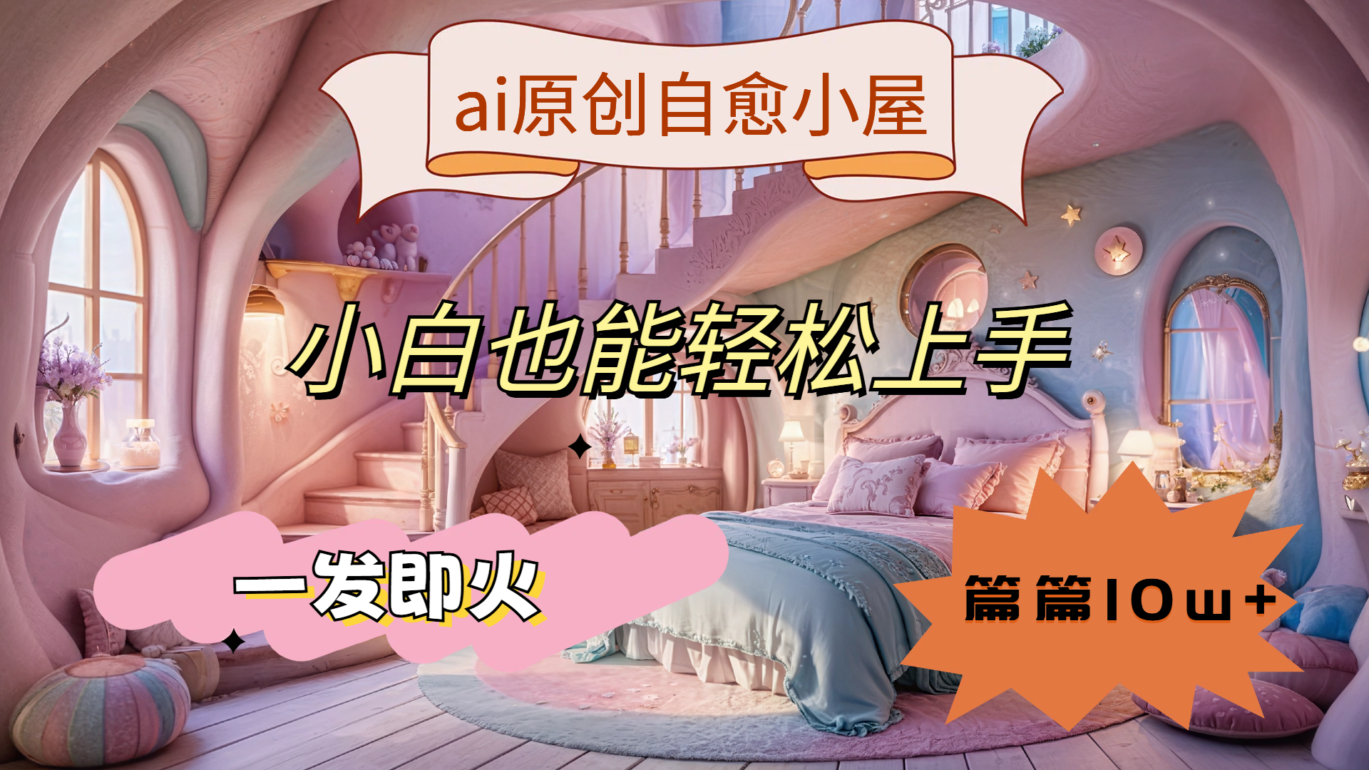ai原创治愈小屋，小白也能轻松上手，一发即火，篇篇10w+-安哥网络创业副业