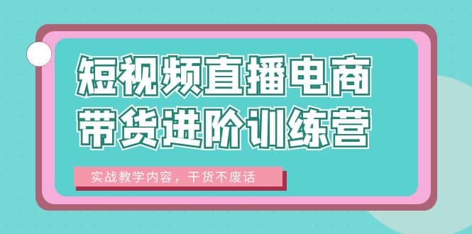 短视频直播电商带货进阶训练营：实战教学内容，干货不废话-安哥网络创业副业