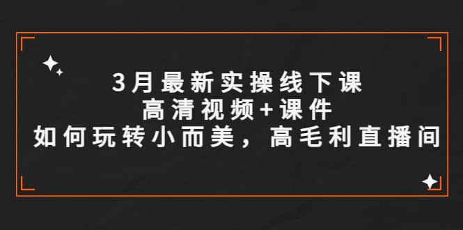 3月最新实操线下课高清视频+课件，如何玩转小而美，高毛利直播间-安哥网络创业副业