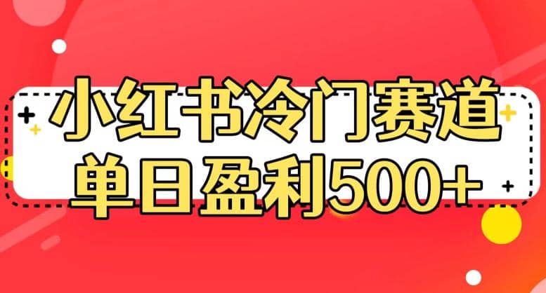 小红书冷门赛道，单日盈利500+【揭秘】-安哥网络创业副业