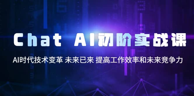 Chat AI初阶实战课，AI时代技术变革 未来已来 提高工作效率和未来竞争力-安哥网络创业副业