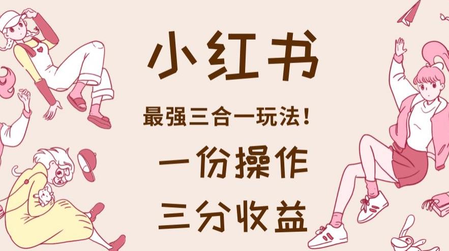 小红书最强三合一玩法，一份操作获得三份收益！【揭秘】-安哥网络创业副业