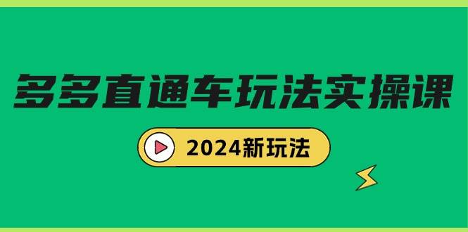 多多直通车玩法实战课，2024新玩法（7节课）-安哥网络创业副业