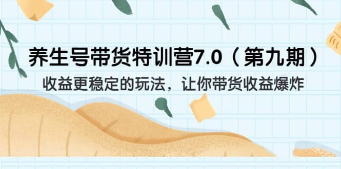 养生号带货特训营7.0（第九期）收益更稳定的玩法 让你带货收益爆炸（11节）-安哥网络创业副业