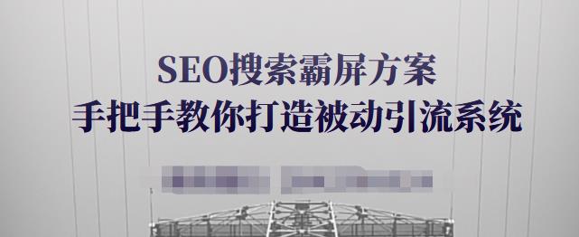 SEO搜索霸屏方案，手把手教你打造被动引流系统【视频课程】-安哥网络创业副业