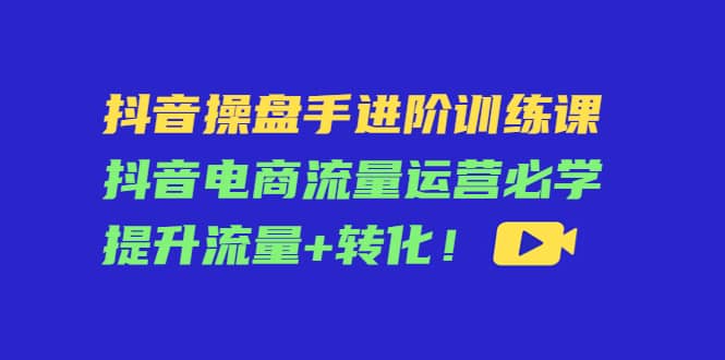 抖音操盘手进阶训练课：抖音电商流量运营必学，提升流量+转化-安哥网络创业副业
