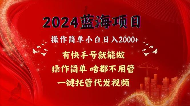 2024蓝海项目，网盘拉新，操作简单小白日入2000+，一键托管代发视频，…-安哥网络创业副业