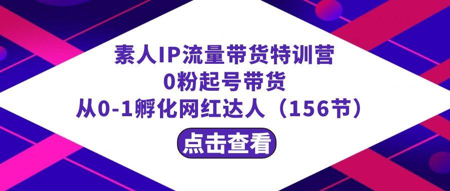 繁星·计划素人IP流量带货特训营：0粉起号带货 从0-1孵化网红达人（156节）-安哥网络创业副业