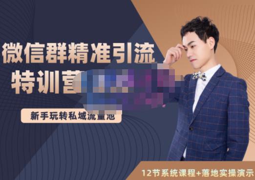 陆明明·微信群精准引流特训营3.0，借助微信群进行引流操作，打造私域流量池-安哥网络创业副业