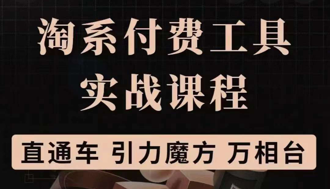 淘系付费工具实战课程【直通车、引力魔方】战略优化，实操演练（价值1299）-安哥网络创业副业