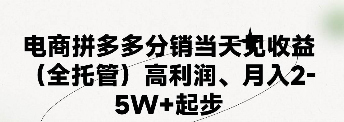 最新拼多多模式日入4K+两天销量过百单，无学费、 老运营代操作、小白福…-安哥网络创业副业