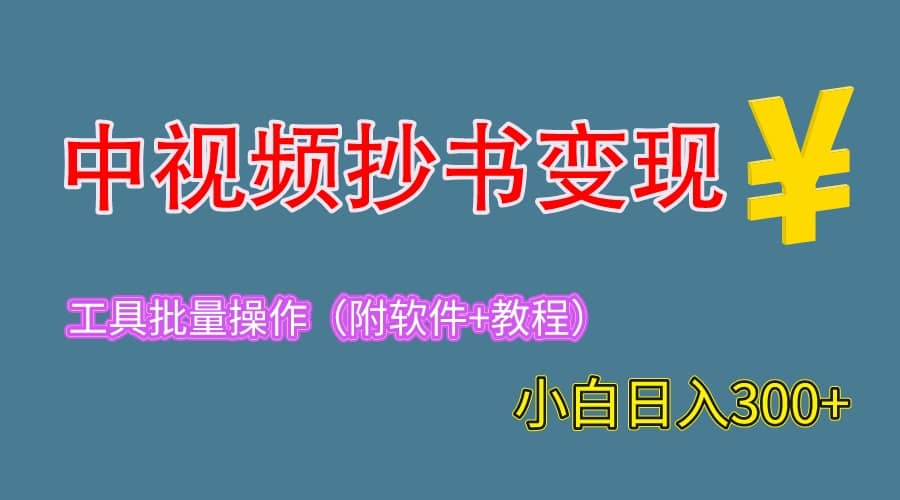 2023中视频抄书变现（附工具+教程），一天300+，特别适合新手操作的副业-安哥网络创业副业