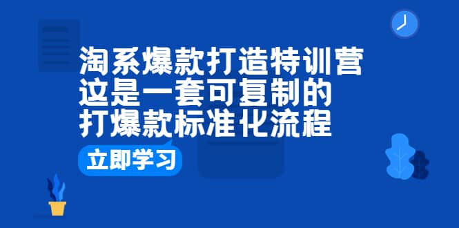 淘系爆款打造特训营：这是一套可复制的打爆款标准化流程-安哥网络创业副业