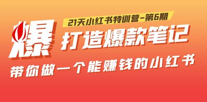 21天小红书特训营-第6期，打造爆款笔记，带你做一个能赚钱的小红书-安哥网络创业副业