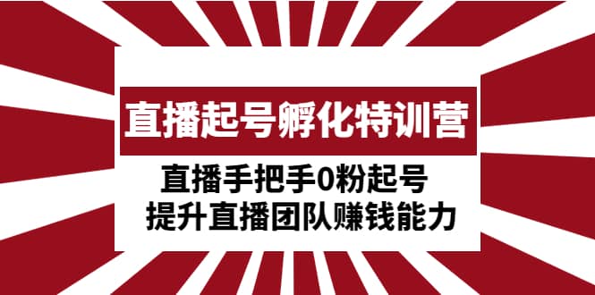 直播起号孵化特训营：直播手把手0粉起号 提升直播团队赚钱能力-安哥网络创业副业